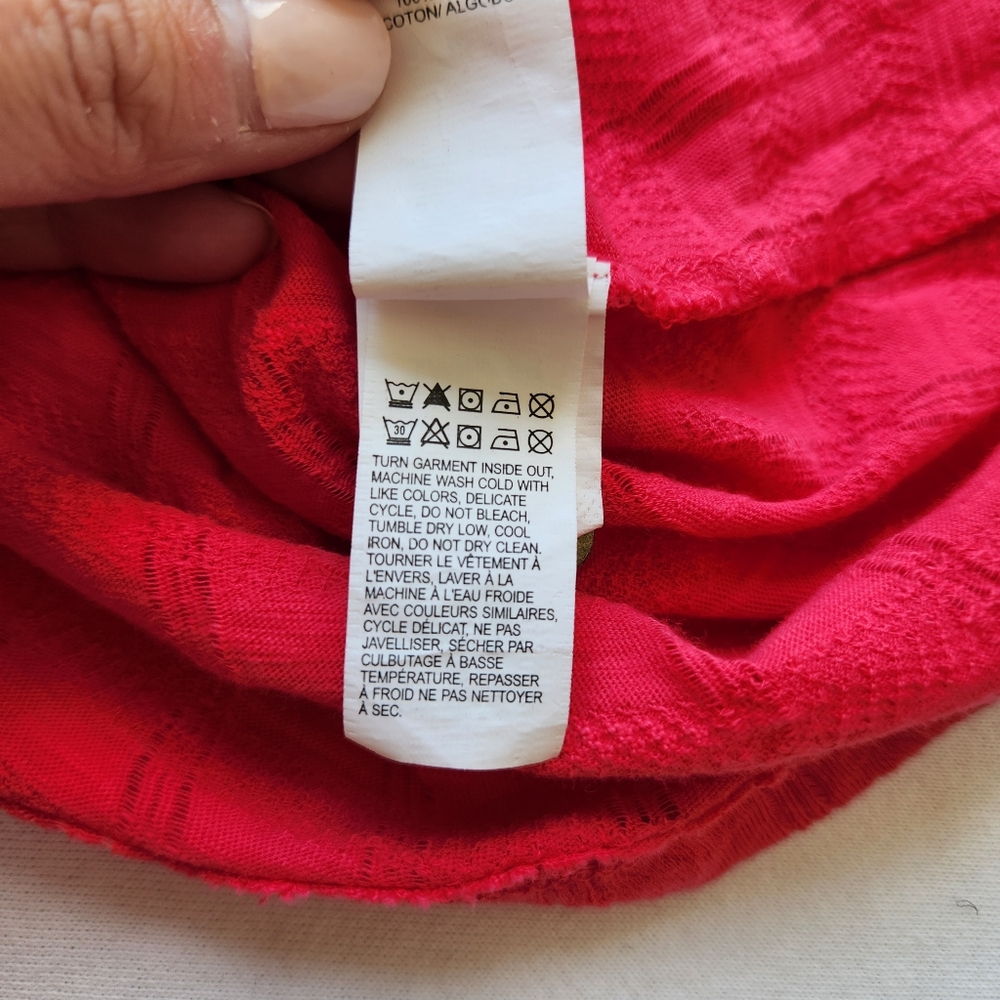 Lucky Brand Eyelet Yoke Tank Sleeveless Top Boho feminine Girly Cute Pink Medium - Picture 10 of 12